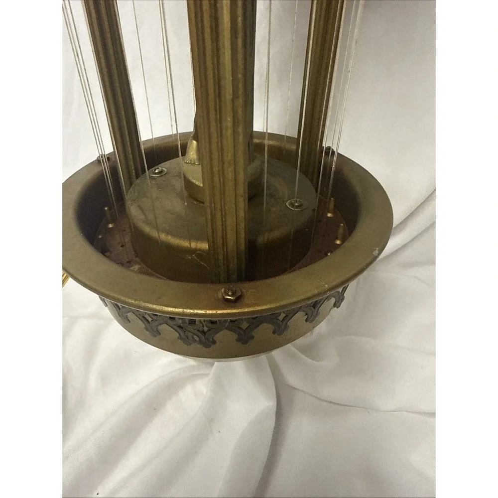 Vintage Gold Greek Goddess Hanging Oil Rain Drip Lamp Working 16